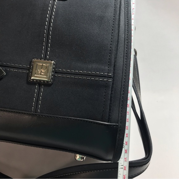 Diane Von Furstenberg Black Micro Suede Travel Carry-On Bag - Picture 15 of 16